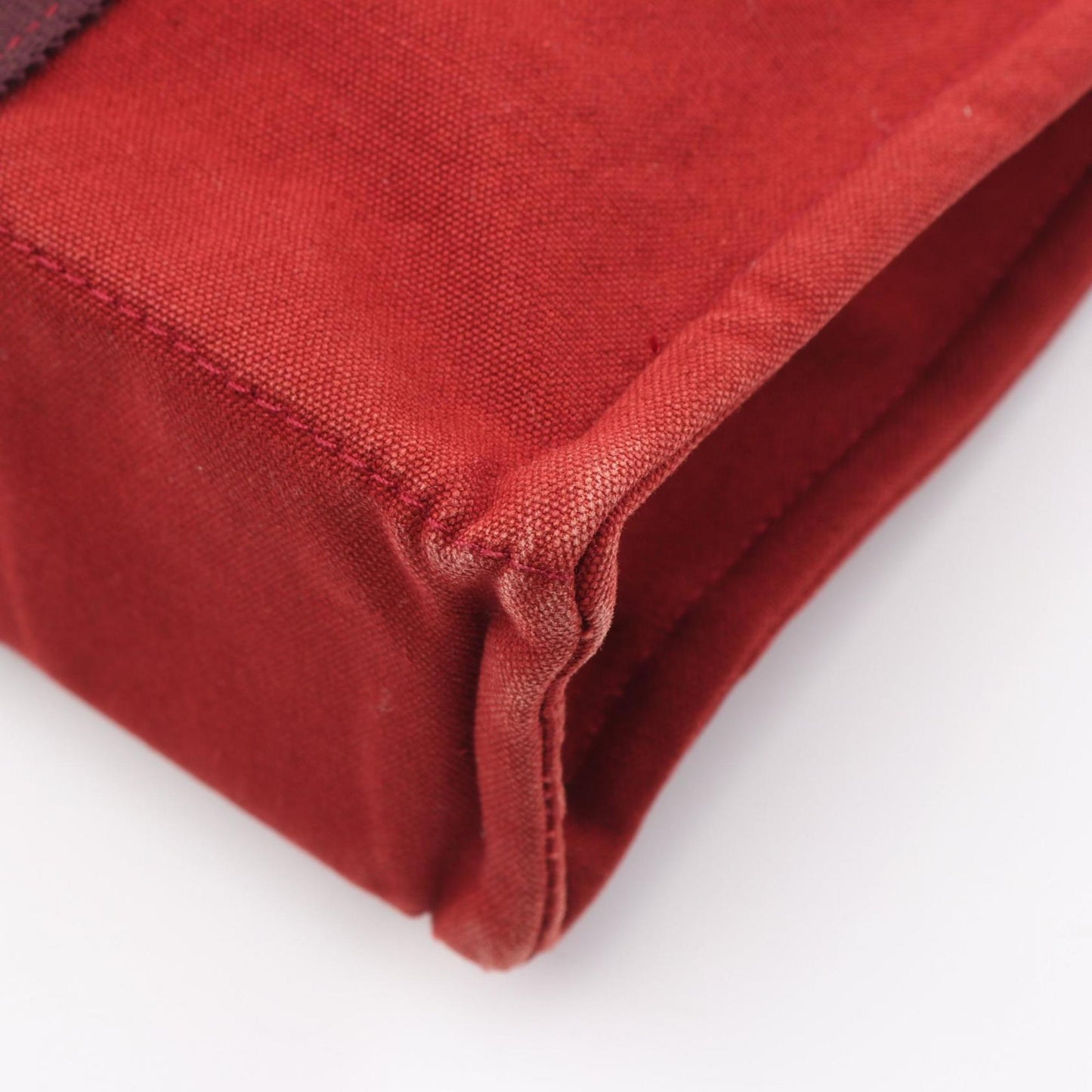 Hermes Red Color Canvas Toile H Tote Bag (Pre-Owned)
