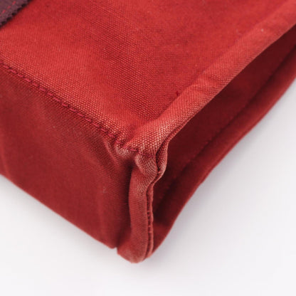 Hermes Red Color Canvas Toile H Tote Bag (Pre-Owned)