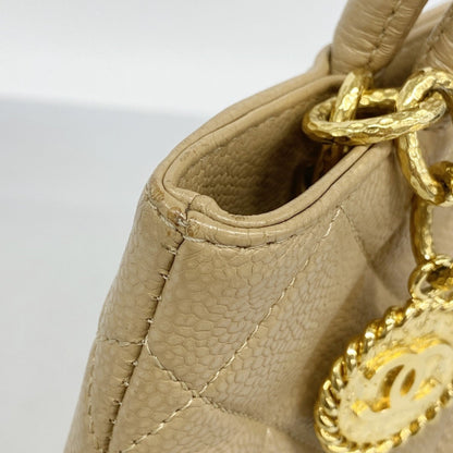 Chanel Beige Grained Calfskin Tote Bag (Pre-Owned)