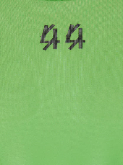 44 Label Group Men Green Turtleneck Sweater With Semi-Sheer Design In Mesh Man