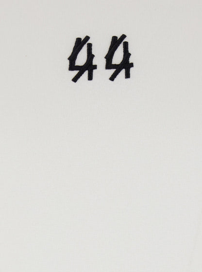 44 Label Group Men White Sleeveless Top With Round Neck And Logo Embroidery On The Front In Cotton Stretch Man