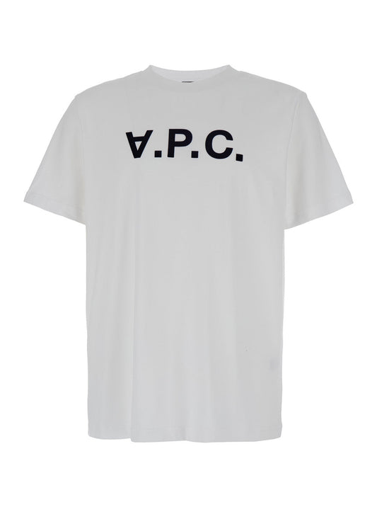 A.P.C. Men White Oversized T-Shirt With Apc Print In Cotton Man