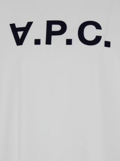 A.P.C. Men White Oversized T-Shirt With Apc Print In Cotton Man