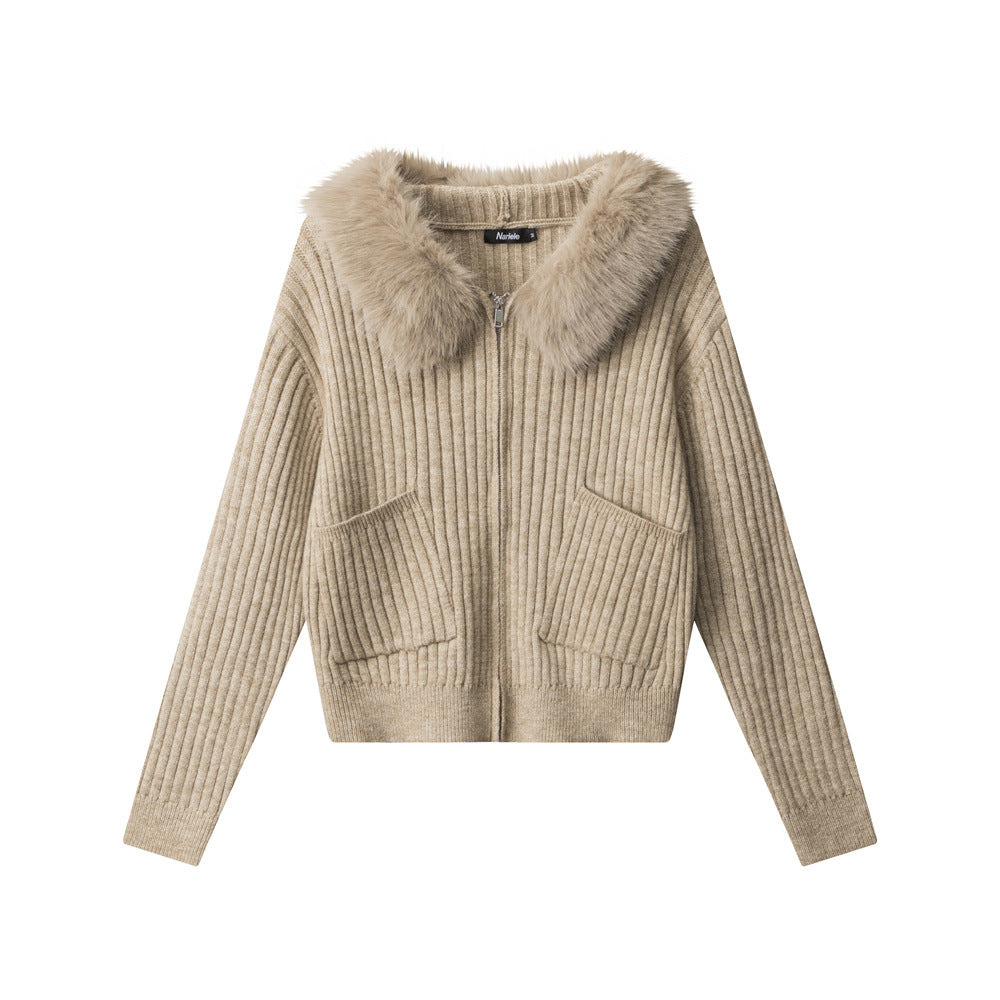 Womens Hooded Knit Sweater Cardigan