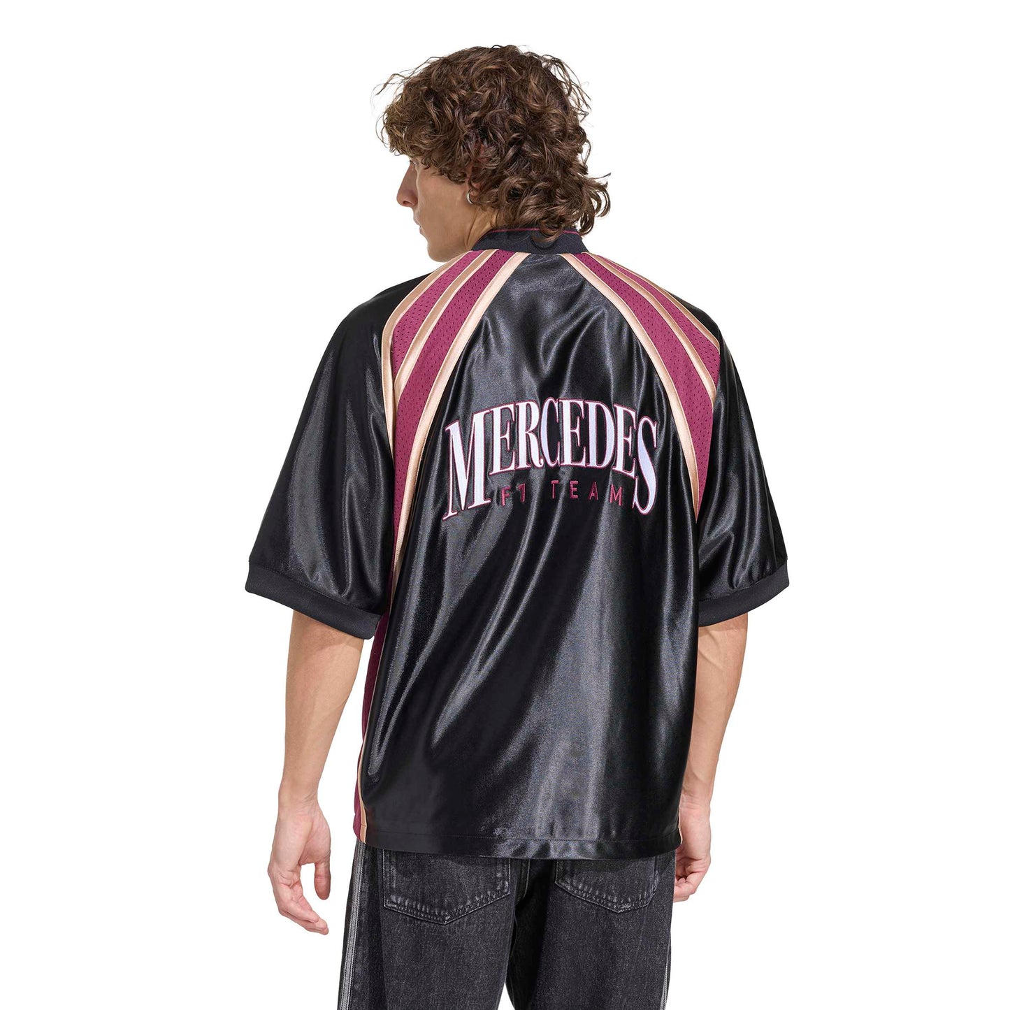 + Mercedes AMG Petronas F1 Las Vegas Baseball Shirt 'Victory Crimson'