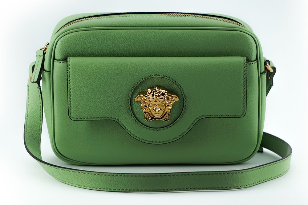 Versace Mint Green Calf Leather Camera Shoulder Women's Bag