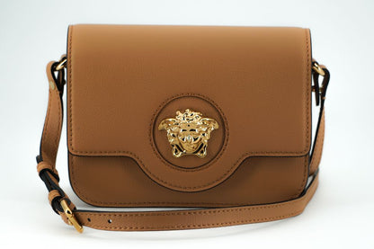 Versace Brown Calf Leather Shoulder Women's Bag