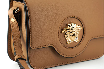 Versace Brown Calf Leather Shoulder Women's Bag