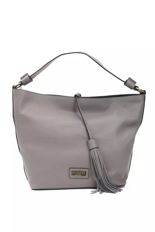 Pompei Donatella Gray Leather Women Shoulder Women's Bag
