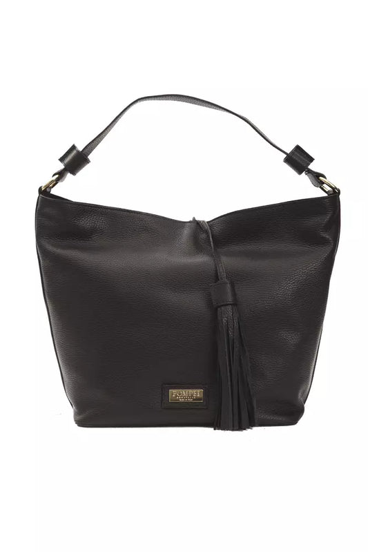 Pompei Donatella Black Leather Women Shoulder Women's Bag