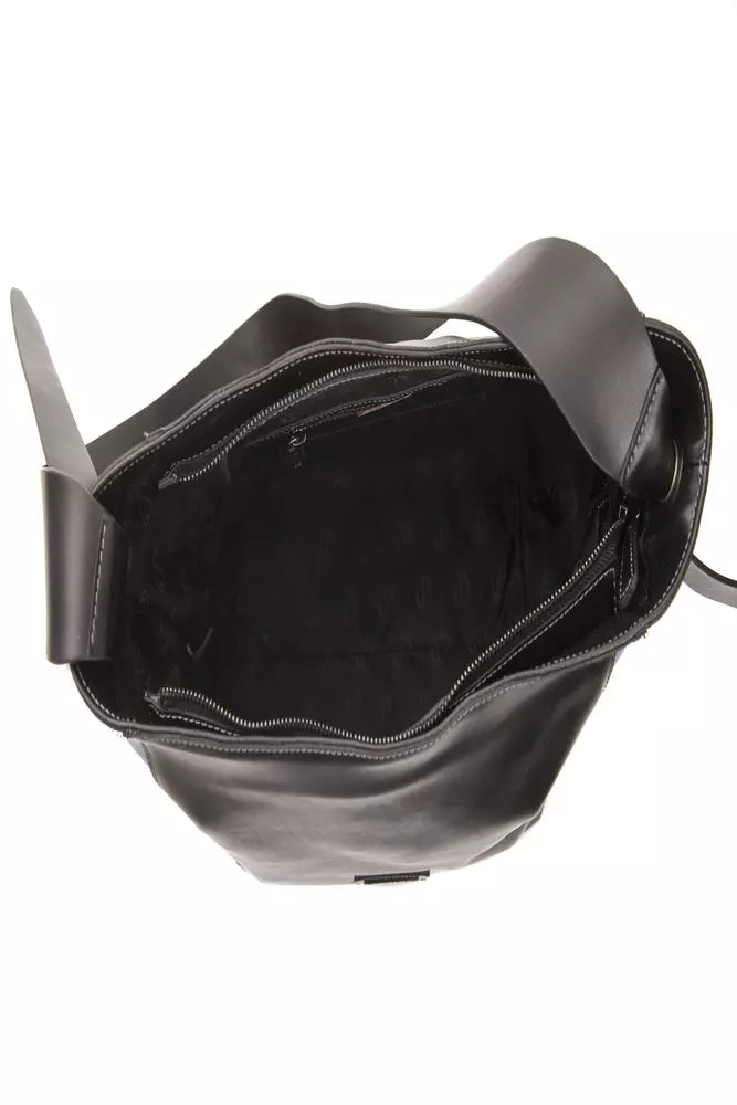 Pompei Donatella Black Leather Women Shoulder Women's Bag