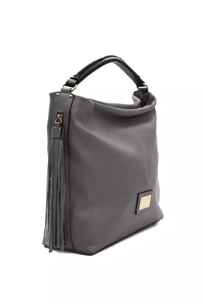 Pompei Donatella Gray Leather Women Shoulder Women's Bag