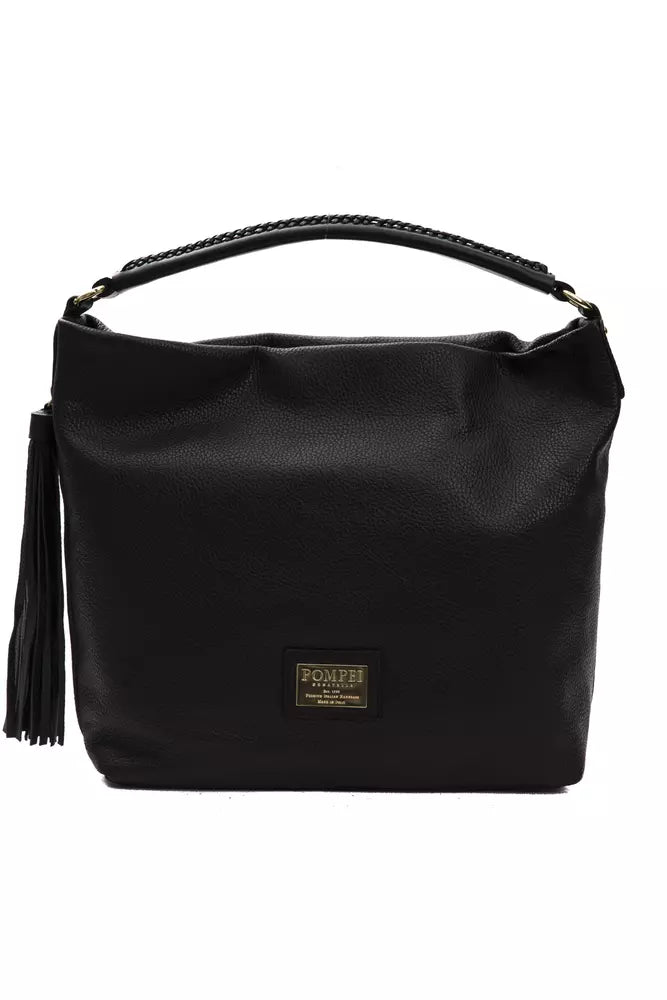 Pompei Donatella Black Leather Women Shoulder Women's Bag