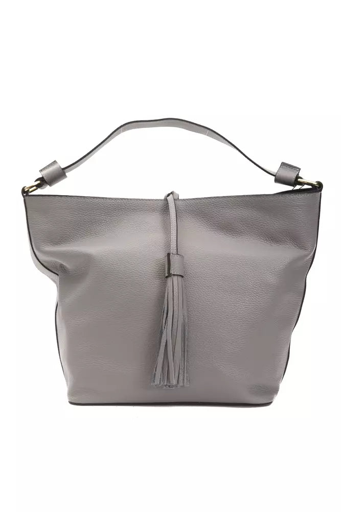Pompei Donatella Gray Leather Women Shoulder Women's Bag