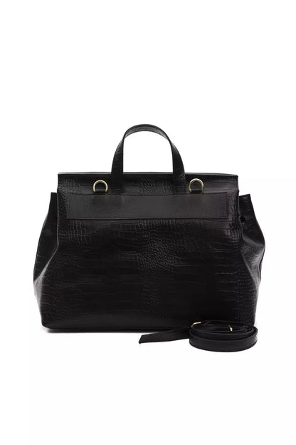 Pompei Donatella Black Leather Women Shoulder Women's Bag
