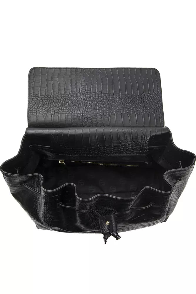 Pompei Donatella Black Leather Women Shoulder Women's Bag
