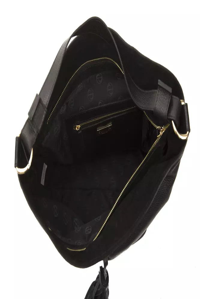 Pompei Donatella Black Leather Women Shoulder Women's Bag