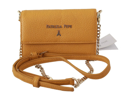 Patrizia Pepe Yellow Logo Leather Shoulder Strap Sling Women's Bag