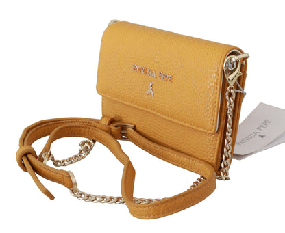 Patrizia Pepe Yellow Logo Leather Shoulder Strap Sling Women's Bag