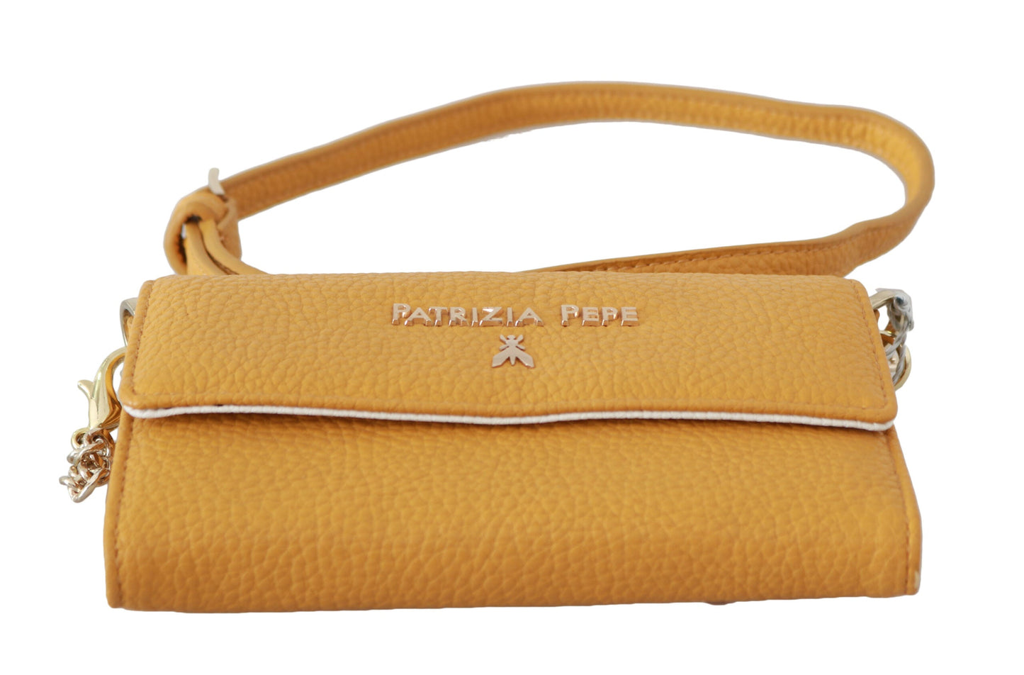 Patrizia Pepe Yellow Logo Leather Shoulder Strap Sling Women's Bag