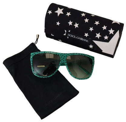 Dolce & Gabbana Green Stars Acetate Square Shades Women's Sunglasses