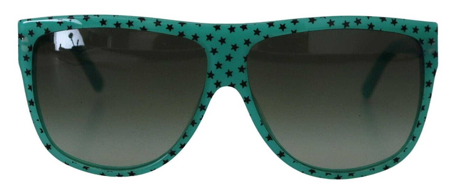 Dolce & Gabbana Green Stars Acetate Square Shades Women's Sunglasses