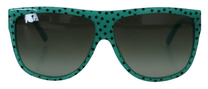 Dolce & Gabbana Green Stars Acetate Square Shades Women's Sunglasses