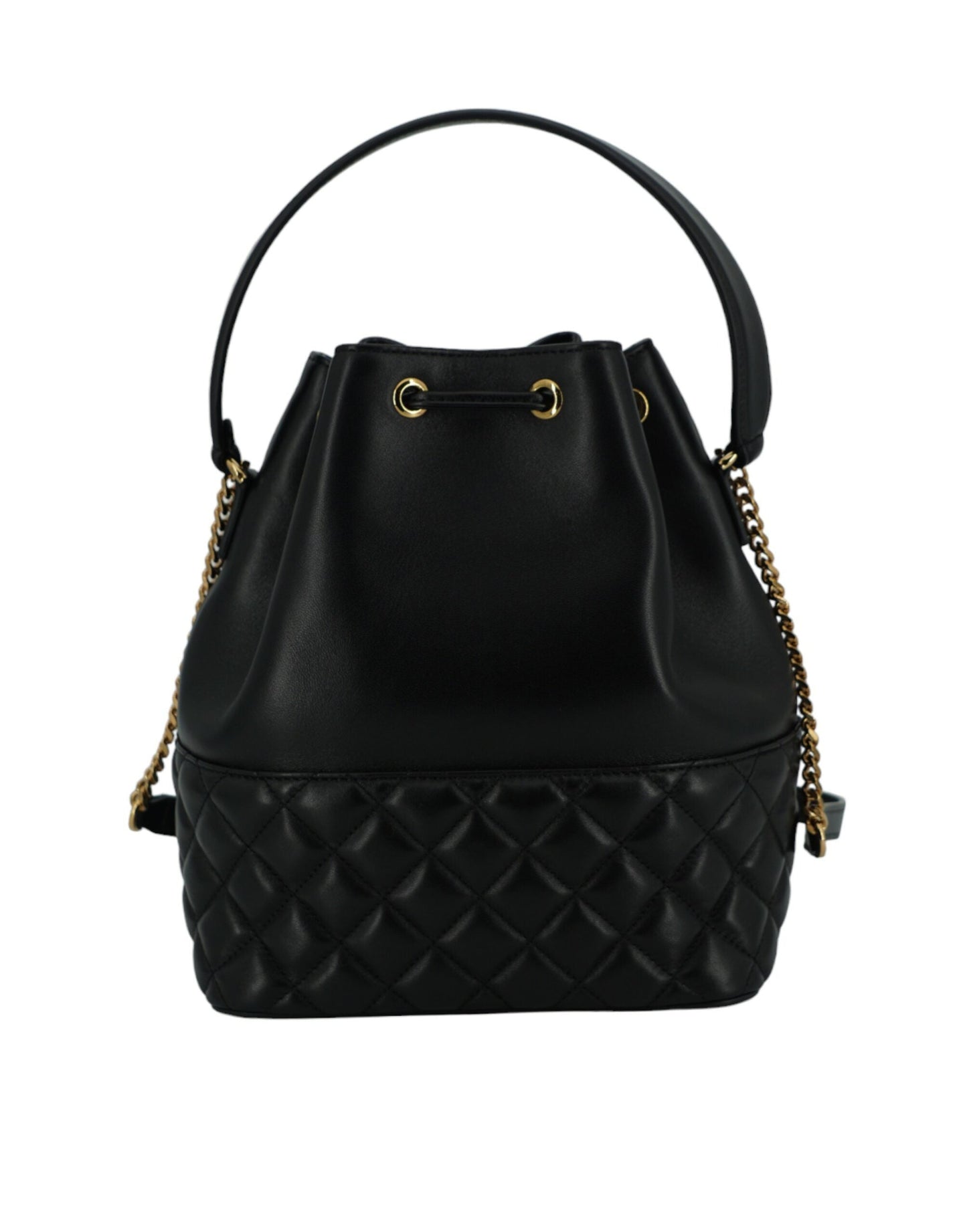 Versace Black Lamb Leather Bucket Shoulder Women's Bag