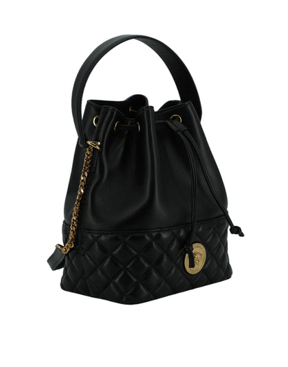 Versace Black Lamb Leather Bucket Shoulder Women's Bag