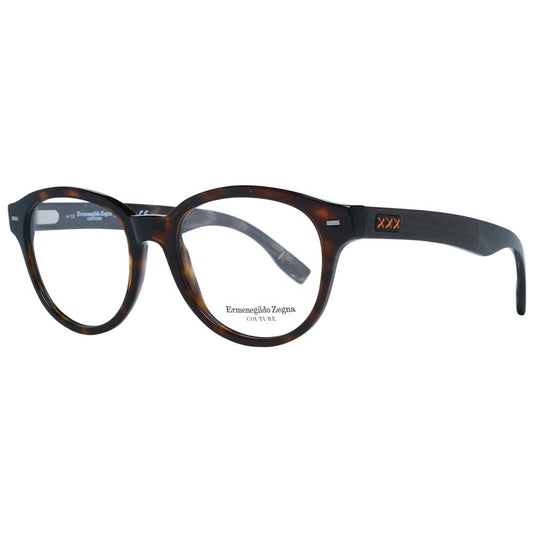 Ermenegildo Zegna Brown Plastic Glasses Men's (Frames)