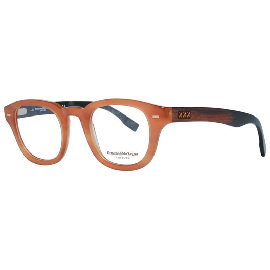 Ermenegildo Zegna Brown Plastic Glasses Men's (Frames)