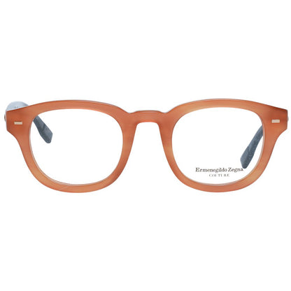 Ermenegildo Zegna Brown Plastic Glasses Men's (Frames)