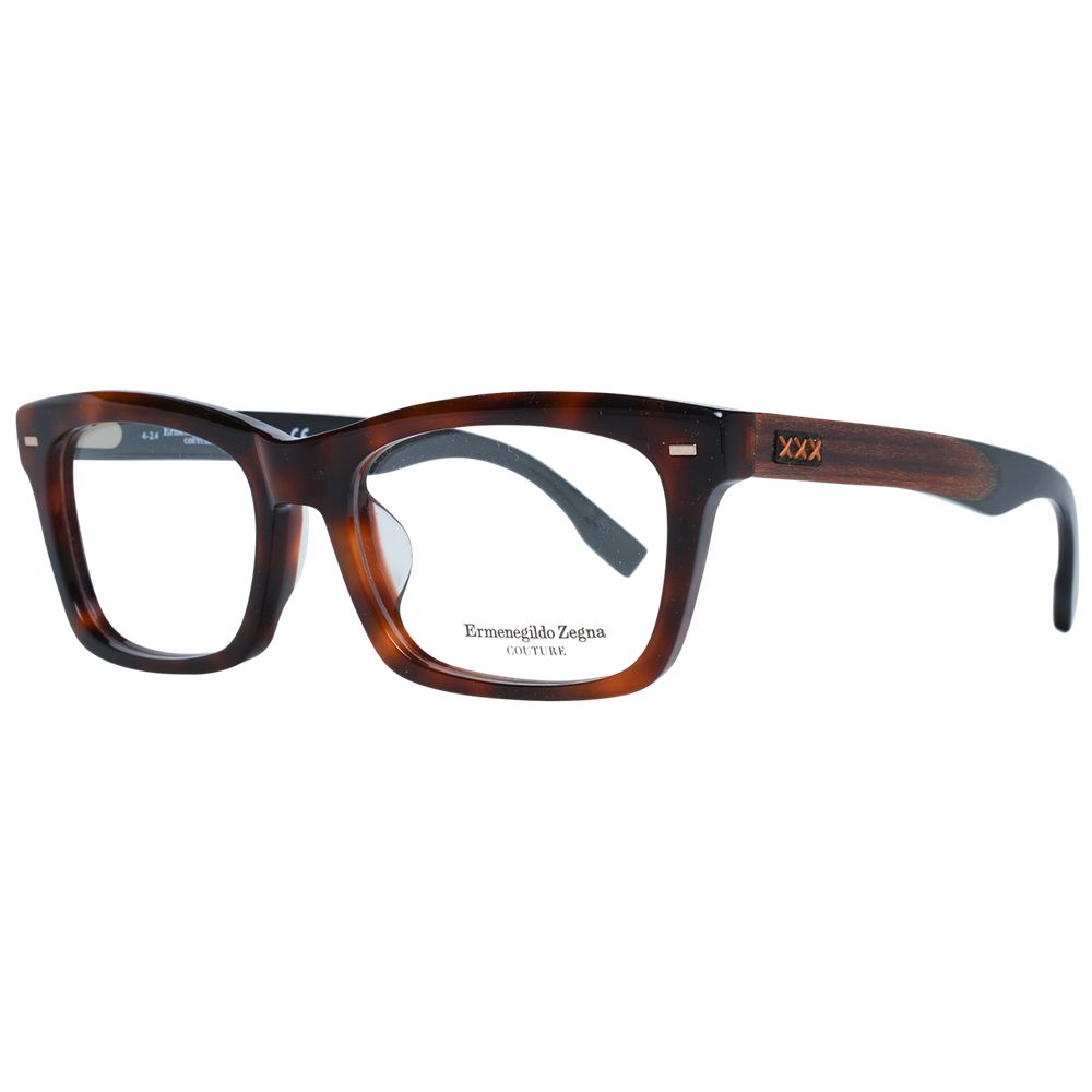Ermenegildo Zegna Brown Acetate, Wood & Horn Glasses Men's (Frames)