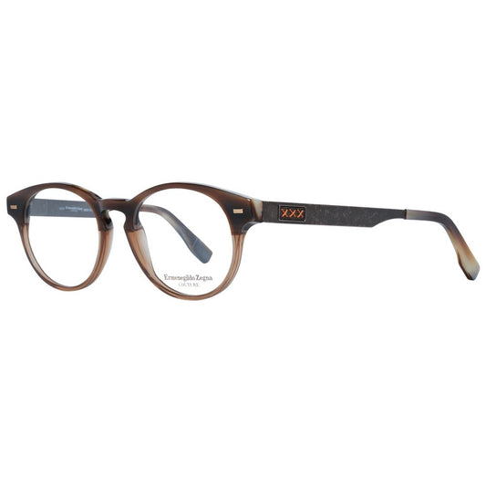 Ermenegildo Zegna Brown Plastic Glasses Men's (Frames)