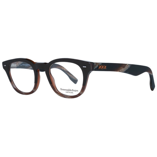 Ermenegildo Zegna Brown Plastic Glasses Men's (Frames)