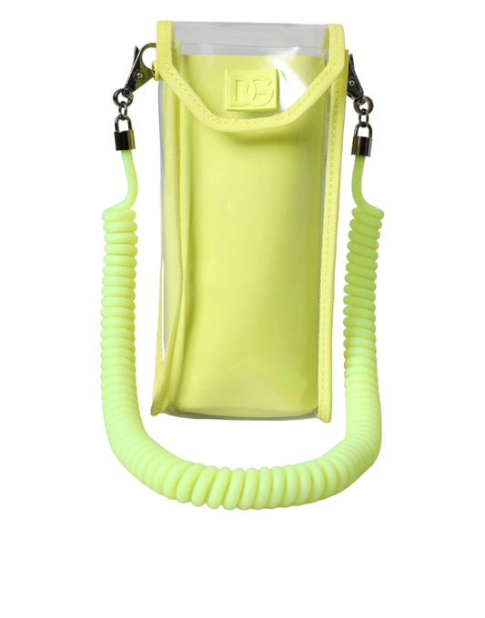 Dolce & Gabbana Yellow Green Plastic DG Logo Neck Strap Cardholder Women's Wallet
