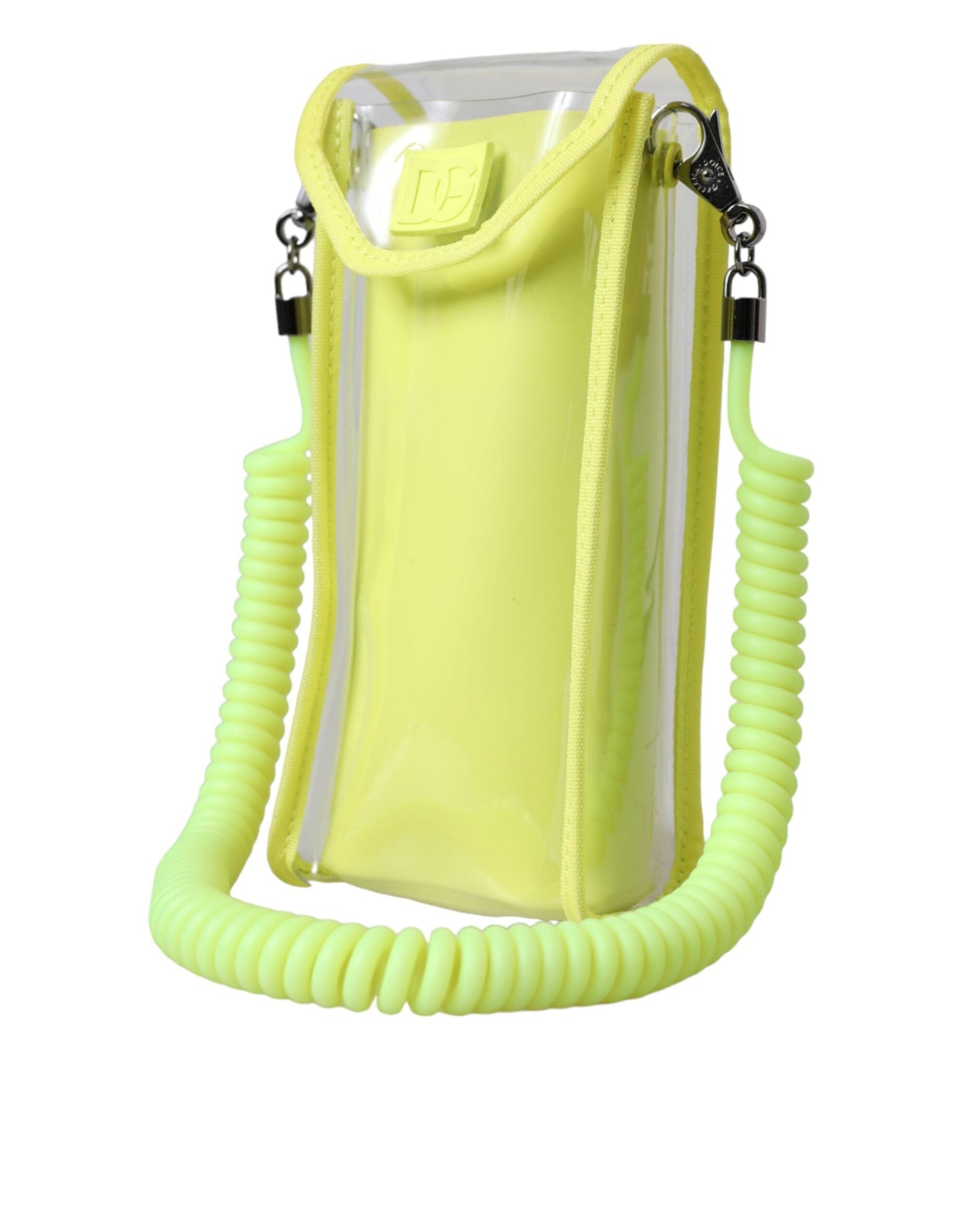 Dolce & Gabbana Yellow Green Plastic DG Logo Neck Strap Cardholder Women's Wallet