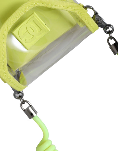 Dolce & Gabbana Yellow Green Plastic DG Logo Neck Strap Cardholder Women's Wallet
