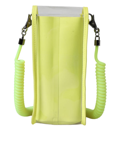 Dolce & Gabbana Yellow Green Plastic DG Logo Neck Strap Cardholder Women's Wallet