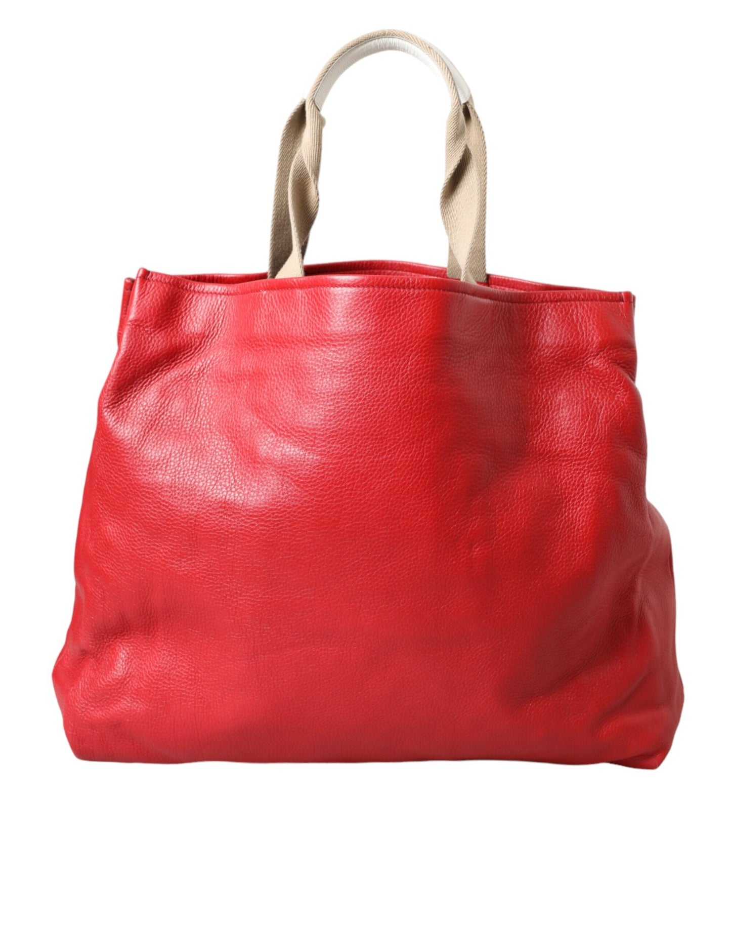 Dolce & Gabbana Red Leather #DGFamily Patch Shopping Tote Women's Bag