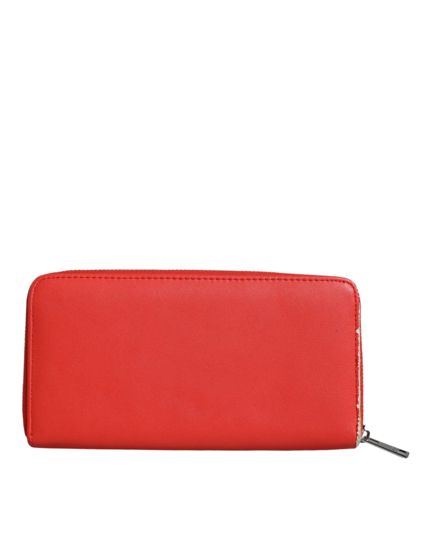 MSGM Red Leather Continental Zip Around Card Holder Bifold Clutch Women's Wallet (Pre-Owned)