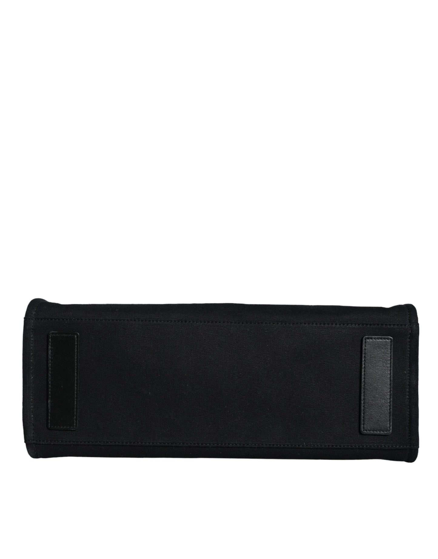 Versace Black Top Handle Canvas Leather Logo Crossbody Tote Women's Bag