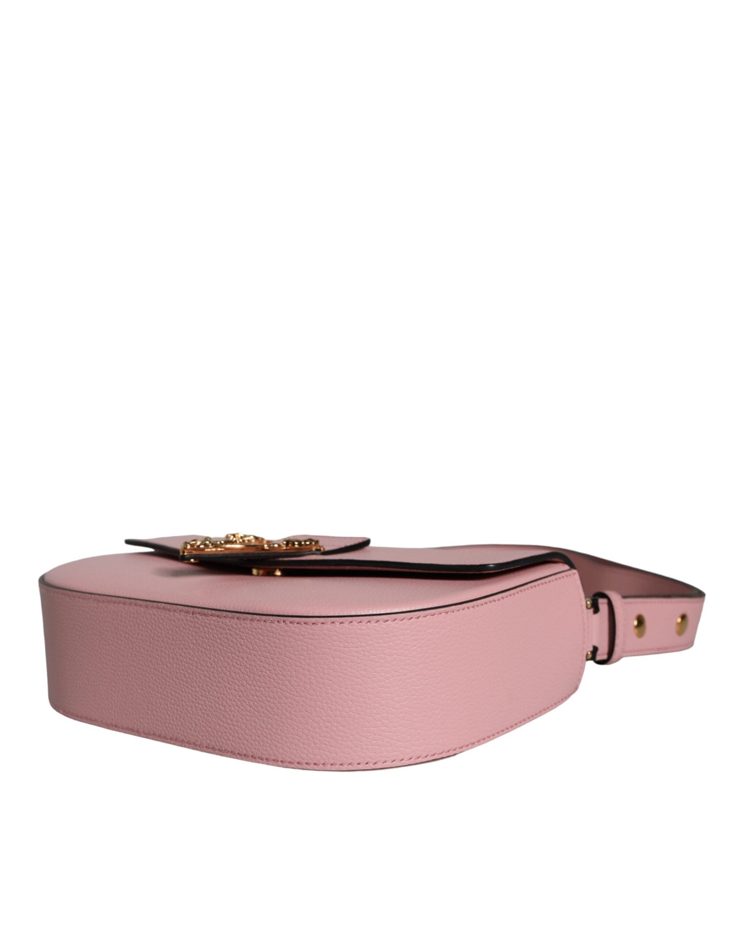 Versace Pink Grainy Calf Leather Logo Crossbody Shoulder Women's Bag