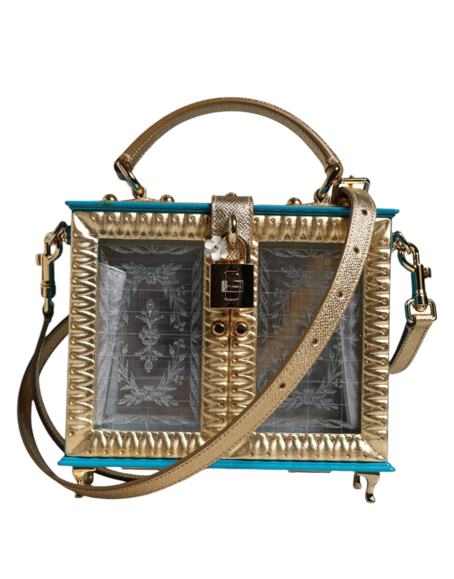 Dolce & Gabbana Multicolor Wood Leather Clutch Shoulder Women's Bag (Pre-Owned)