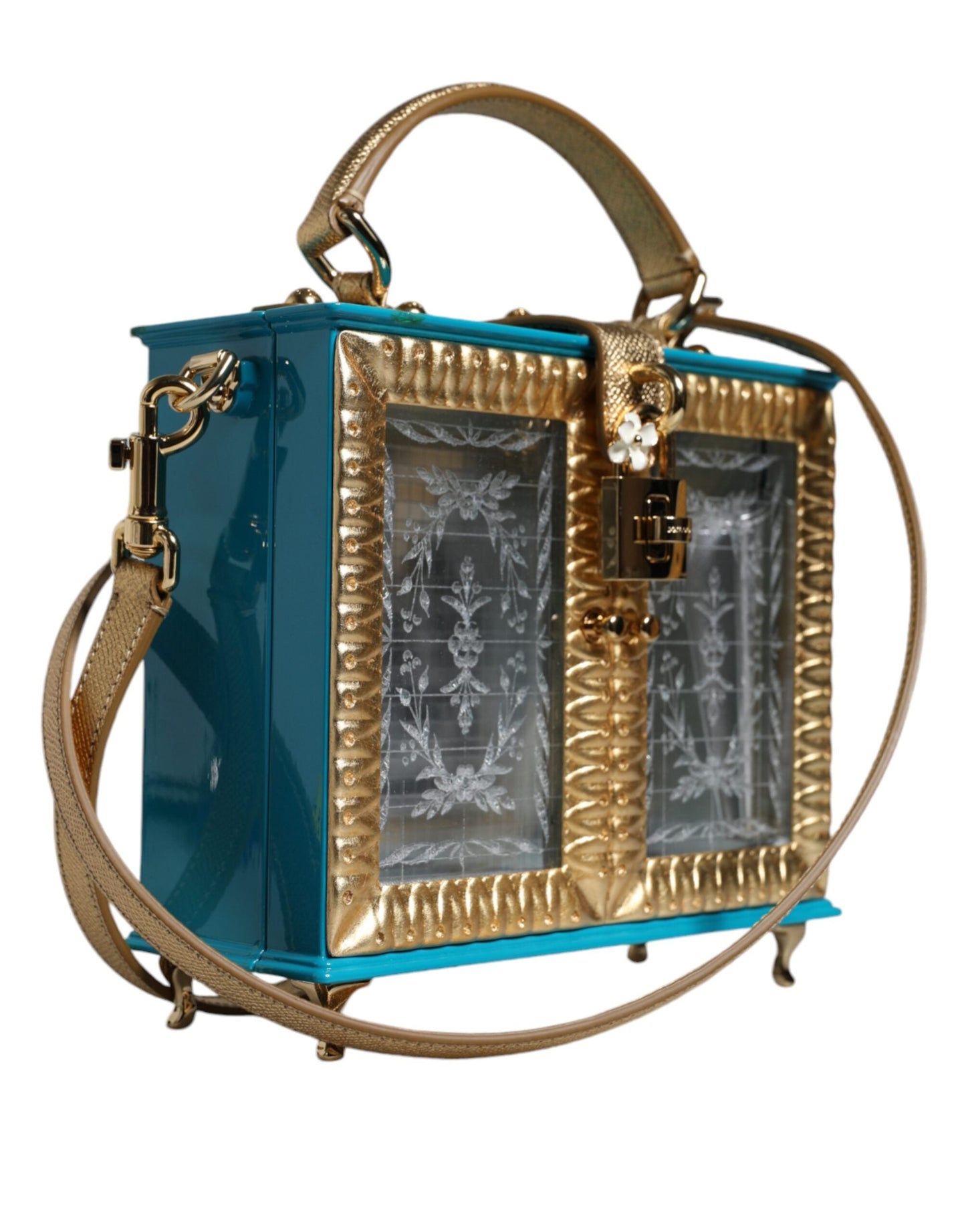 Dolce & Gabbana Multicolor Wood Leather Clutch Shoulder Women's Bag (Pre-Owned)