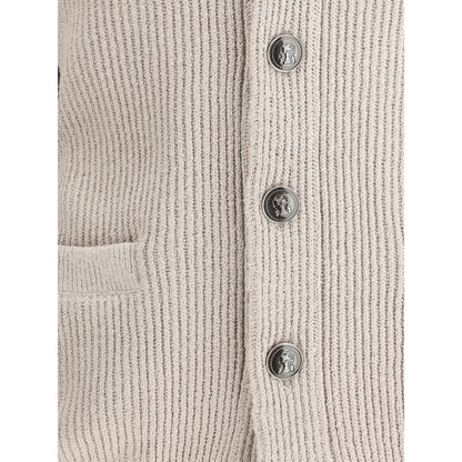 Brunello Cucinelli Beige Cotton Men's Cardigan