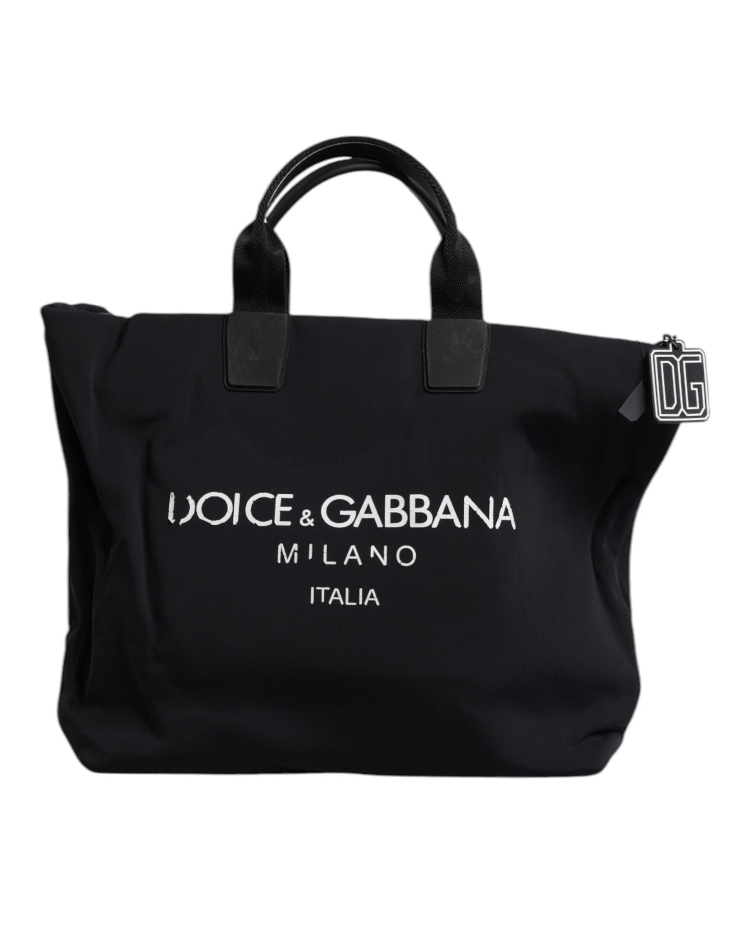Dolce & Gabbana Black Canvas DG Logo Women Shopping Hand Tote Women's Bag (Pre-Owned)