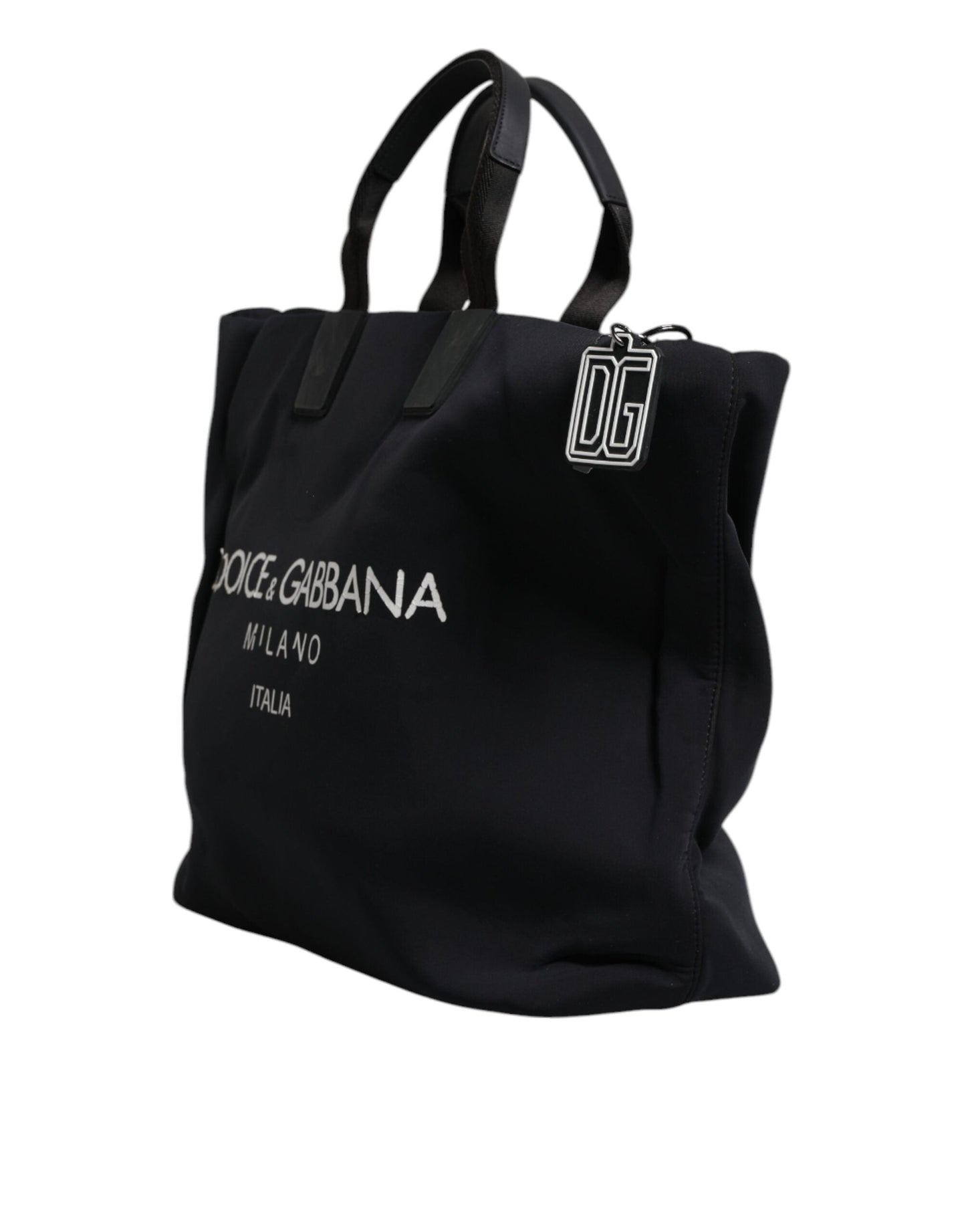 Dolce & Gabbana Black Canvas DG Logo Women Shopping Hand Tote Women's Bag (Pre-Owned)