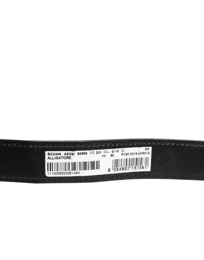 Dolce & Gabbana Black Alligator Leather Airpods Case Coin Purse Women's Wallet (Pre-Owned)