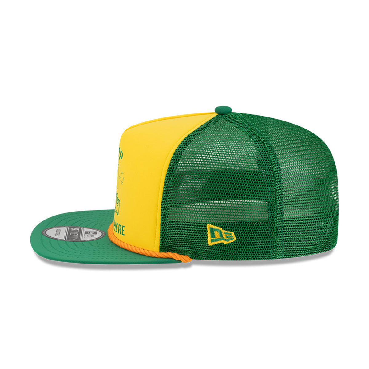 + Stranger Things Camp Know Where 19TWENTY Trucker Cap 'Yellow Green'